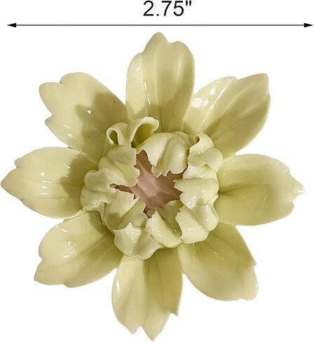 CEUYGT Handmade Ceramic Wall Flower Decor - Yellow King Protea Design, Elegant Home Wall Art for Living Room, Bedroom, or Office Decoration Yellow 2.75"(Small) in Saudi Arabia
