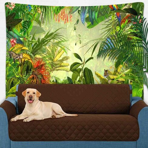 Tropical Rainforest Landscape Tapestry, Jungle Tiger Plant Natural Scenery Tapestry Wall Hanging, Bed Cover Mural Home Decor 80X60 Inches GTLSUH274 in Saudi Arabia