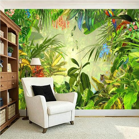 Tropical Rainforest Landscape Tapestry, Jungle Tiger Plant Natural Scenery Tapestry Wall Hanging, Bed Cover Mural Home Decor 80X60 Inches GTLSUH274 in Saudi Arabia