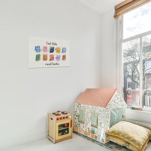 Reading Corner Wall Decor, Cool Kids Read Books Canvas Banner, 20x30 inches Cute Book Wall Hanging Flag Linen Tapestry Decorations for Toddler Nursery Classroom -007 in Saudi Arabia