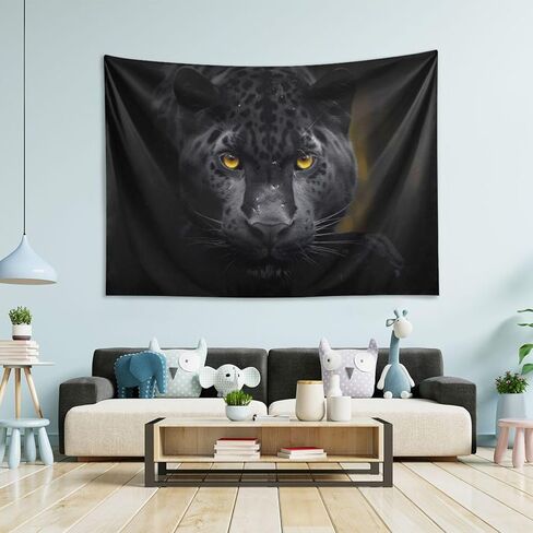 Wajiw Black Panther Tapestry Wall Hanging Art Tapestry Home Decor for Room Table Cloth Bedding Tapestry,60x40In in Saudi Arabia