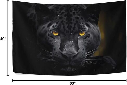 Wajiw Black Panther Tapestry Wall Hanging Art Tapestry Home Decor for Room Table Cloth Bedding Tapestry,60x40In in Saudi Arabia