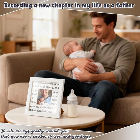 THYGIFTREE First Time Dad Gift for Son from Wife New Dad Gifts for Husband Sentimental Boy Dad Keepsake Picture Frame Push Present Baby Shower Gifts for Expecting Dad in Saudi Arabia
