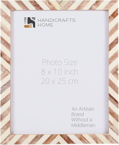 Handicrafts Home 5x7 Picture Frame Brown, Handmade Bone Inlay Photo Frame, Tabletop or Wall Mount Decorative Frame for Desk, Shelf, Living Room or Bedroom in Saudi Arabia