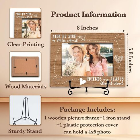 Best Best Friends Picture Frame, Long Distance Friendship Gifts for BFF Friend Women Birthday Christmas, Side By Side or Miles Apart Frame for Desk Display-D03 in Saudi Arabia