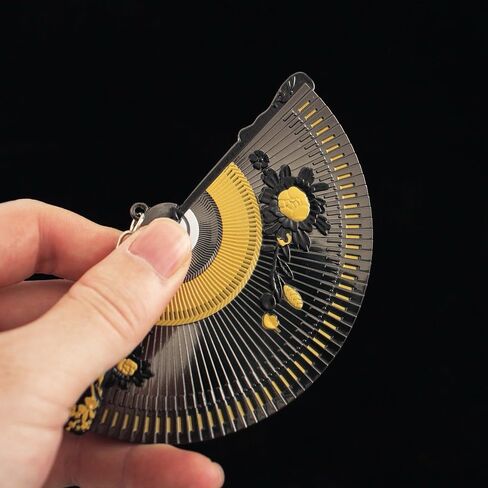 Where Winds Meet Folding Fan Keychain - 1:1 Game Replica, Eco-Friendly Zinc Alloy Collectible, 3D Engraved Key Ring with Gift Box for Gamers & Backpack Decor in Saudi Arabia
