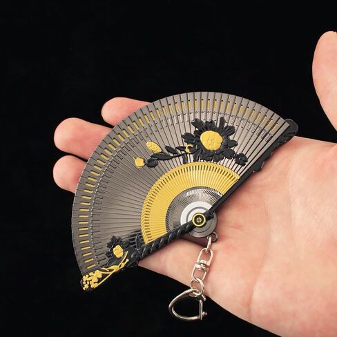 Where Winds Meet Folding Fan Keychain - 1:1 Game Replica, Eco-Friendly Zinc Alloy Collectible, 3D Engraved Key Ring with Gift Box for Gamers & Backpack Decor in Saudi Arabia
