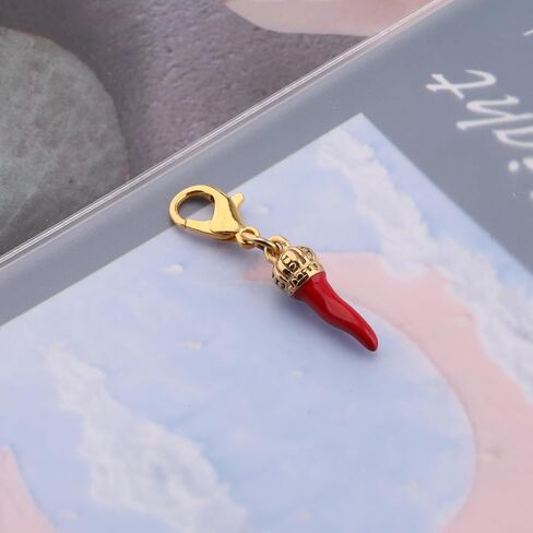 Gzrlyf Italian Red Horns Keychain Italian Good Luck gift italian Cornicellos Chili Jewelry in Kuwait