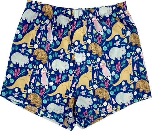 ROCK ATOLL Men's Traditional Cotton Boxer Shorts in Fun Unusual Pattern & Bold Prints (Medium, Blue Kangaroo Print) in Saudi Arabia