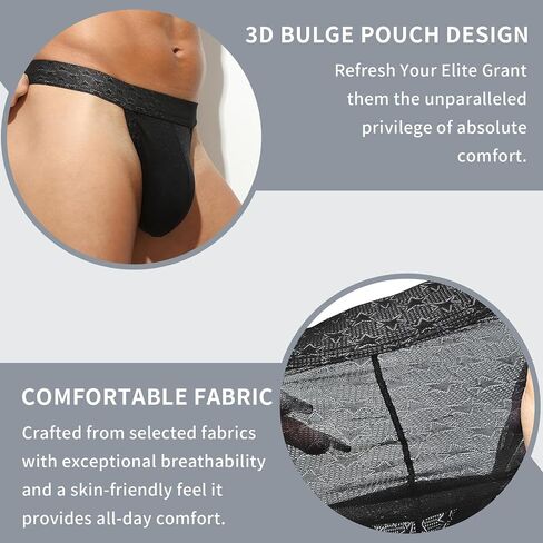 KAREN SPACE Men's Lace Thong Underwear, Sexy Low Rise G-String T-Back Underwear in Saudi Arabia
