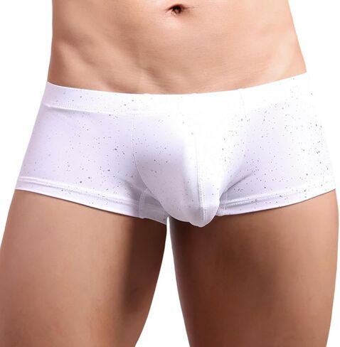 SEAUR Men's Sequin Boxer Briefs Seamless Pouch Underwear Low Rise Breathable Trunks Stretchy Underpants in Saudi Arabia