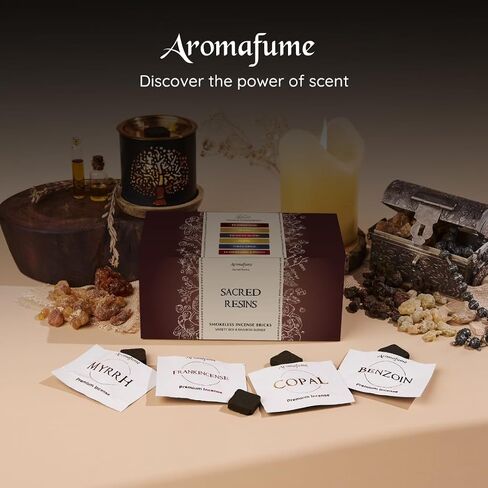 Incense Bricks Gift Set by Aromafume | 12 Bricks & Rainbow Burner | 6 Unique scents | Ideal for Aromatherapy, Meditation, Yoga | Clean, Non-Toxic Smokeless Incense in Kuwait