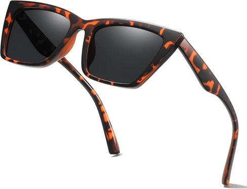 Cat Eye Sunglasses for Women Men Retro Narrow Square Driving Glasses UV400 Protection Trendy Plastic Frame in Saudi Arabia