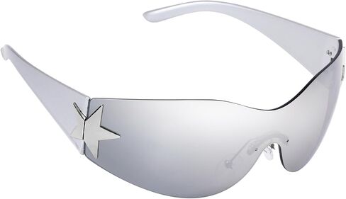 Nydotd Rimless Y2K Sunglasses Wrap Around Glasses for Women Men Trendy Frameless Sun Glasses 2000S Fashion Cool Shield Shades in Saudi Arabia