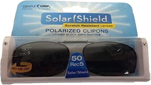 Solar Shield Clip-on Polarized Sunglasses Size 50 Rec 5 Black Full Frame New in Saudi Arabia