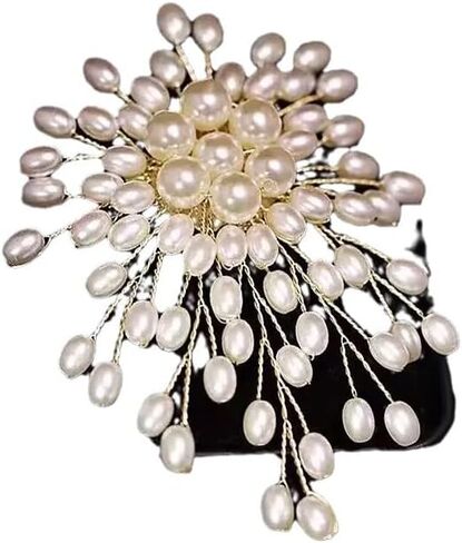 White Pearl Brooch Pins for Women Girl Flower Pearl Brooch Pin for Wedding Party Prom Dress Coat in Kuwait
