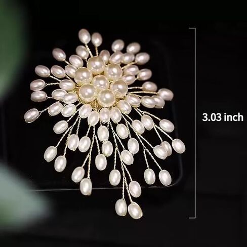White Pearl Brooch Pins for Women Girl Flower Pearl Brooch Pin for Wedding Party Prom Dress Coat in Kuwait