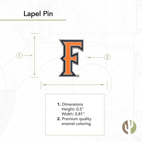 دبوس صدرية من Desert Cactus Cal State Fullerton University CSUF Titans مصنوع من المعدن للملابس الرسمية، ومجوهرات الحقائب والقبعات، وربطة عنق (دبوس A) in Kuwait
