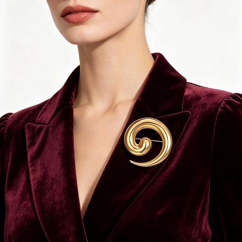 Geometric Brooch Set of 2 Minimalist Gold Vintage Brooches for Men and Women Spiral Irregular Shape Lapel Pins Perfect Accessories for Shirts Dresses Weddings Parties Jewelry in Saudi Arabia