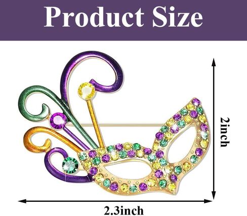 mardi gras Brooches Pin for Women, Rhinestone Mask Fleur De Lis mardi gras Brooches for Carnival Party Costume Accessories Jewelry in Saudi Arabia