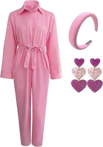 MYUPDALIN Ladies' Pink Jumpsuit Halloween Costume, Cheerleader Outfit Party Suit Adult Costumes in Saudi Arabia