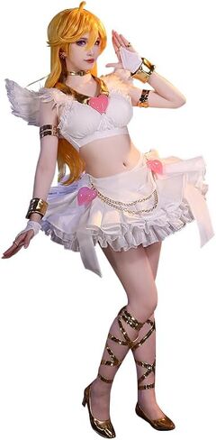 KIRA KIRA Anime Angel Cosplay Costume with Wings Doki-SR Full set Pink Halloween Cosplay Outfits in Saudi Arabia