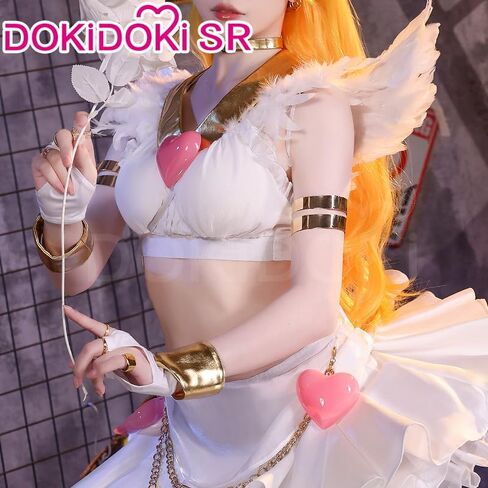 KIRA KIRA Anime Angel Cosplay Costume with Wings Doki-SR Full set Pink Halloween Cosplay Outfits in Saudi Arabia