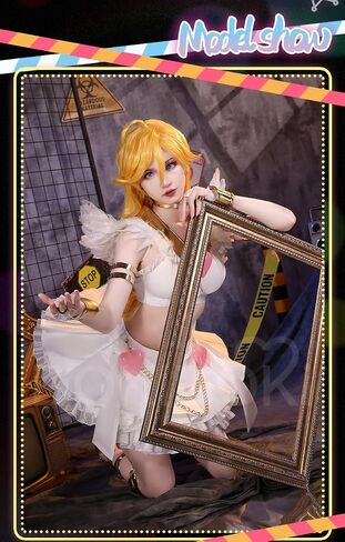 KIRA KIRA Anime Angel Cosplay Costume with Wings Doki-SR Full set Pink Halloween Cosplay Outfits in Saudi Arabia