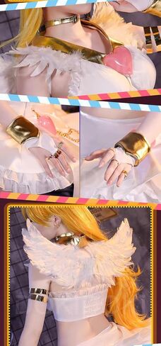 KIRA KIRA Anime Angel Cosplay Costume with Wings Doki-SR Full set Pink Halloween Cosplay Outfits in Saudi Arabia