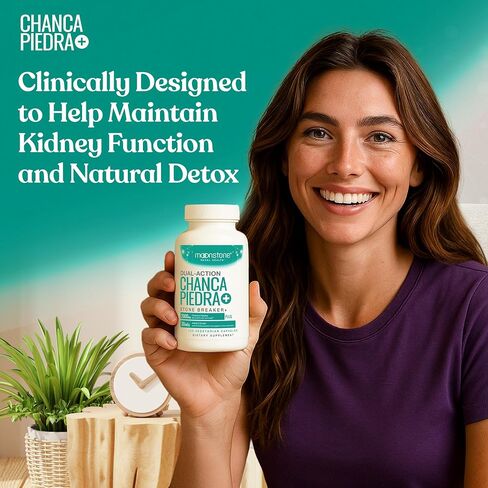 Chanca Piedra Stone Breaker, Advanced Formula Natural Dissolver, Kidney Cleanse Supplement, Urinary Tract Detox, Flush Impurities, Clear System, Sugar Free, 30 Day Supply (120 Vegan Capsules) in Kuwait