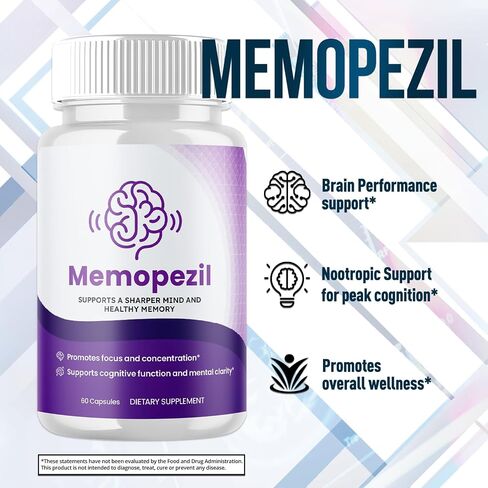 Memopezil Brain Capsules, Memopezil Pills with All Natural Ingredients, Advanced Formula Health and Wellness Support Supplement Pills with Maximum Strength Multivitamins Support (60 Capsules) in Saudi Arabia