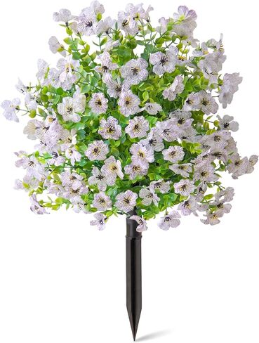 DOTH 22" Realistic Artificial Flowers for Outdoors with Ground Stakes – UV Resistant Faux Flowers, Artificial Outdoor Flowers for Garden, Porch, and Yard Decor in Saudi Arabia