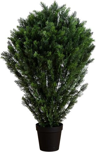 Nearly Natural 5-FT Artificial Cedar Bush, Indoor/Outdoor UV Resistant Faux Cedar Bush in Black Nursery for Front Porch Décor, Artificial Shrubs for Outdoors in Saudi Arabia