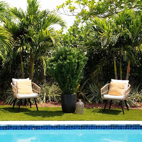 Nearly Natural 5-FT Artificial Cedar Bush, Indoor/Outdoor UV Resistant Faux Cedar Bush in Black Nursery for Front Porch Décor, Artificial Shrubs for Outdoors in Saudi Arabia