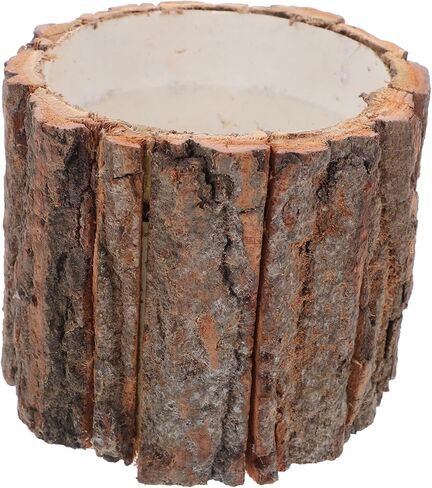 Wood Flower Pot Tree Stump Planter Artificial Plants Wood Vase Natural Flower Pot Rustic Bark Planter Farmhouse Decoration in Saudi Arabia