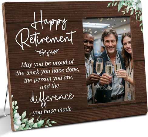 Coworkers RetirementWooden Picture Frame Gifts forRetired Colleague, Happy Retirement Coworker TeamGifts, Office Decor, Fits 4x6 Photo Frame in Saudi Arabia