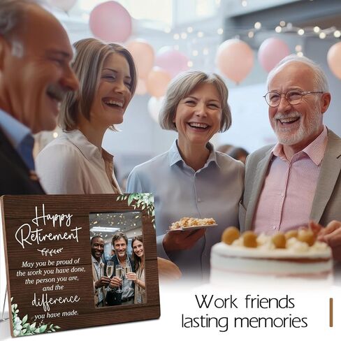 Coworkers RetirementWooden Picture Frame Gifts forRetired Colleague, Happy Retirement Coworker TeamGifts, Office Decor, Fits 4x6 Photo Frame in Saudi Arabia