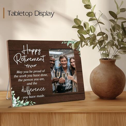 Coworkers RetirementWooden Picture Frame Gifts forRetired Colleague, Happy Retirement Coworker TeamGifts, Office Decor, Fits 4x6 Photo Frame in Saudi Arabia