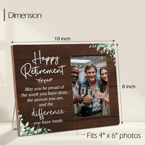 Coworkers RetirementWooden Picture Frame Gifts forRetired Colleague, Happy Retirement Coworker TeamGifts, Office Decor, Fits 4x6 Photo Frame in Saudi Arabia