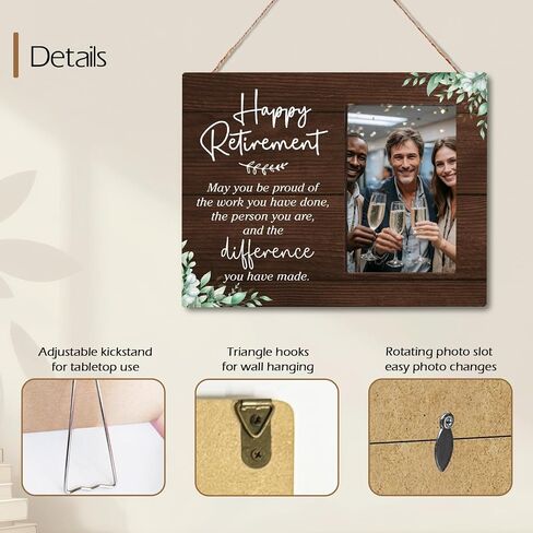Coworkers RetirementWooden Picture Frame Gifts forRetired Colleague, Happy Retirement Coworker TeamGifts, Office Decor, Fits 4x6 Photo Frame in Saudi Arabia