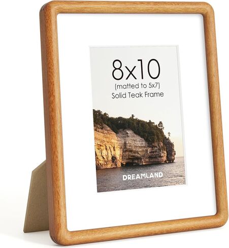 Dreamland 5x7 Picture Frame,Natural Solid Oak Wood Photo Frame with Tempered Glass,Handcrafted 5x7 Wooden Frame Matted to 4x6 with Rounded Corners,Tabletop or Wall Display,Set of 1 in Saudi Arabia