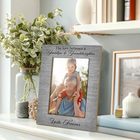 The Love Between A Grandpa and Granddaughter Picture Frame, 4x6 Wood Photo Frame Gifts for Grandpa, Picture Photo Frames for Desk Decor, Grandpa Birthday Gifts Idea -23 in Saudi Arabia