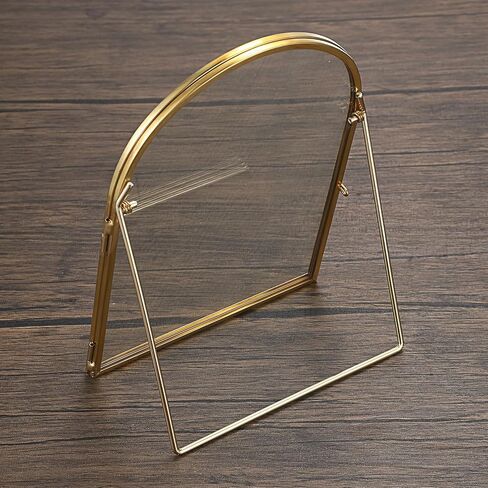 JUXYES 3 Pack Tabletop Double Glass Brass Frame for Pressed Flowers, Arch Double Sided Glass Frame Gold Floating Artwork Display Frames for Photo, Picture, Dried Pressed Flower, etc, 5x7 Inches in Kuwait