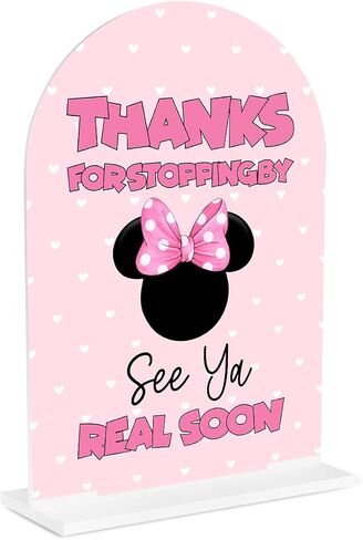 Cute Cartoon Mouse Party Decor Disneyland Birthday Sign We've Got Ears Say Cheers Pink Sign 5x7 Inch Arch Acrylic for Baby Shower & Event Gift Stations Dessert Table Decorations in Saudi Arabia