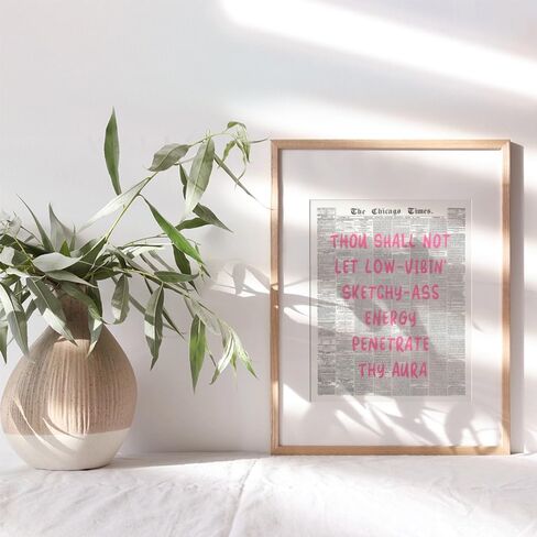 Positive Quotes Wall Decor - Aura Inspirational Wall Art for Women - Pink Boho-chic Print - Cute Office Wall Art - funny Sayings Trendy Stuff - Funky Eclectic Art Print in Saudi Arabia