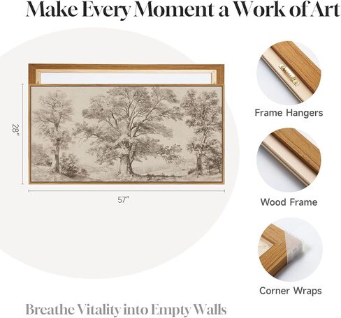 Framed Vintage Landscape Canvas Wall Art for Living Room, Extra Large Horizontal Rustic Tree Botanical Picture Prints Paintings, Neutral Wabi Sabi Artwork Decor for Bedroom Entryway 60x30 Inch in Saudi Arabia