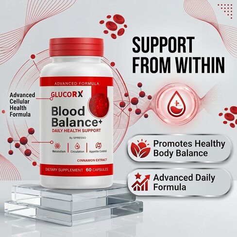 (1 Pack) GlucoRX Blood Balance Capsules, Official GlucoRX Supplement Pills with Premium Ingredients, Advanced Formula Support for Overall Health & Wellness Reviews (60 Capsules) in Saudi Arabia