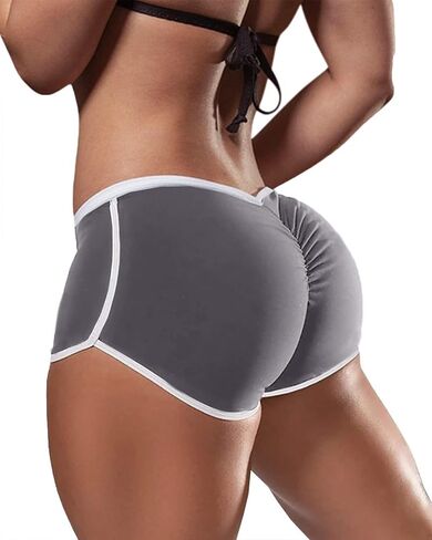 Women’s Ruched Booty Shorts Stretch Workout Yoga Shorts Seamless Athletic Shorts for Running Gym Fitness Hiking Training in Kuwait