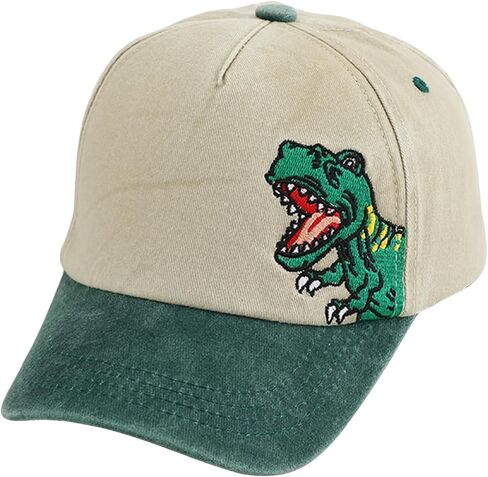 Kids Dinosaur Baseball Hat, Adjustable Toddler Hat for Boys and Girls Ages 3-9, Pixel Patch and Embroidered Styles in Saudi Arabia