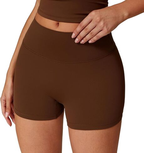 Women High Waisted Yoga Shorts (NEW) - Soft Athletic Tummy Control Yoga Workout Shorts for Cycling in Saudi Arabia